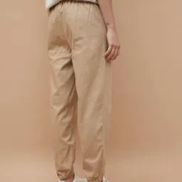 Colour Me By Melange Beige Regular Fit Trousers image 2