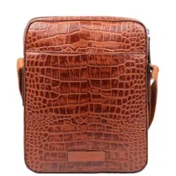 Hidesign Tan Textured Medium Cross Body Bag image 3