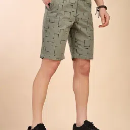 Thomas Scott Mint Cotton Regular Fit Printed Shorts image 4