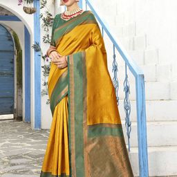 anouk rustic Anouk RusticWomen Woven Design Zari Art Silk Kanjeevaram Saree-picture-5