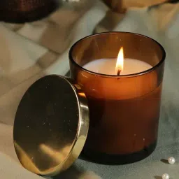 Art Street Brown Glass Candle Pack of 1-image-8