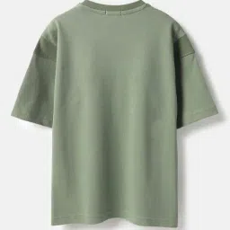 United Colors of Benetton Boys Green Cotton Color Block T-Shirt image 2