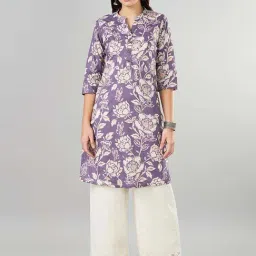 Rangmanch by Pantaloons Purple Printed Straight Kurta-picture-25