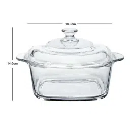 Goodhomes Transparent Glass Baking Serving Pot With Lid (1.55 L) image 4
