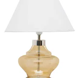 kapoor lamp shades Kapoor E Illuminations 'Arnie' White & Antique Gold Glass Table Lamp - Set of 1 image 5