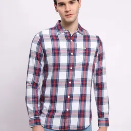 Lee White Slim Fit Check Cotton Shirt-image-18