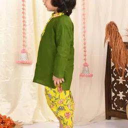 Superminis Boys Band Collar Pure Cotton Straight Kurta With Dhoti Pants image 4