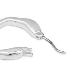Accessorize Sterling Silver-Plated Small Molten Hoop Earrings image 5