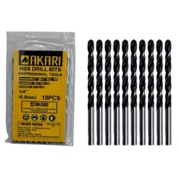 Akari 10 Pcs 6.5 mm (1/4 inch) HSS Drill Bit Set For Drilling Holes in Plastic, Timber HDB-2 (Pack of 10)-picture-30