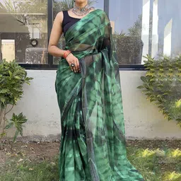 KAYOMMI Tie and Dye Pure Georgette Ready to Wear Saree-picture-11