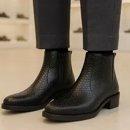 Bxxy Men Textured 2-Inch Heel Height Increasing Chelsea Boots-picture-34