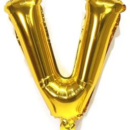 Bubble Trouble English Alphabet Letters Foil Letter Balloons for Party Decoration Letter V - Gold-picture-0