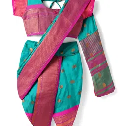 Bhartiya Paridhan Silk Kashta Saree with Half Sleeves Blouse - Fuchia-picture-23