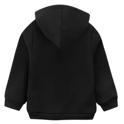 KAVEE Full Sleeves Skateboard Printed Pure Cotton Warm Fleece Hooded Sweatshirt - Black image 3