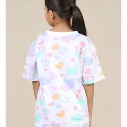 Kidsville Cotton Half Sleeves Unicorn Printed & Sequins Embellished Tee - White image 3