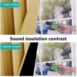 BFAM Yellow Set of 2 Black Out Long Door Curtain image 5