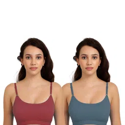 samvar Women Cotton Maroon,Dark Green Non Padded Non-Wired Lingerie Bra Sport wear Gym Crop Tank Top-picture-34