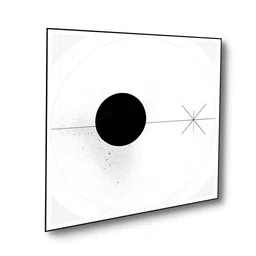 nestroots White & Black 2 Pieces Modern Circles Canvas Paintings Wall Arts image 2