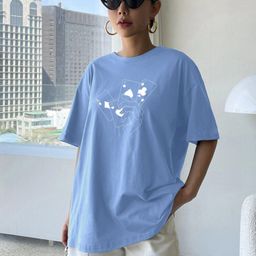 TOGS & TERRE Graphic Printed Round Neck Organic Cotton Oversized Casual T-shirt-picture-2