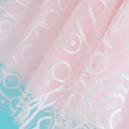 Babyhug Sleeveless Corsage Detailing Glittery Party Frock - Peach image 4