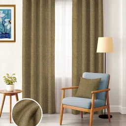 myntra elegant homes TWILLBONE PREMIUM DARK BROWN BLACKOUT LONG DOOR CURTAINS 9 FT-picture-10