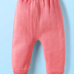 Babyhug Knit Full Sleeves Pullover Sweater Set with Floral Design - Pink image 5