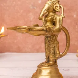 The Advitya Brass Lord Ganesha Aarti Diya Pooja Deepak image 2