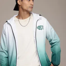 The Roadster Life Co. Brand Logo Printed Ombre Hooded Tailored Jacket image 1