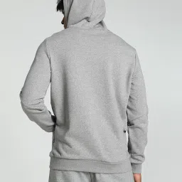 Puma Grey Regular Fit Texture Hooded Sweatshirt image 2
