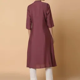 showoffff SHOWOFF Purple Woven Pattern A Line Kurta image 2