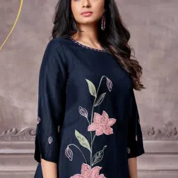 Autumnlane Tuhina Azure Applique Tunic With Pant image 2