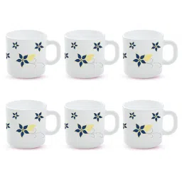 Larah by Borosil White Ceramic Tea & Coffee Mug - Set fo 6 100ml image 2
