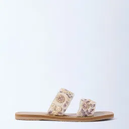 LUNA BLU by Westside Lilac Floral Embroidered Slides image 2