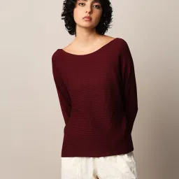 Only Maroon Relaxed Fit Pullover image 2