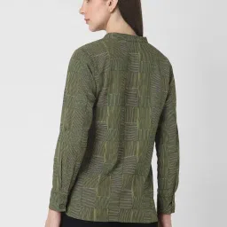 Van Heusen Green Cotton Printed Shirt image 2