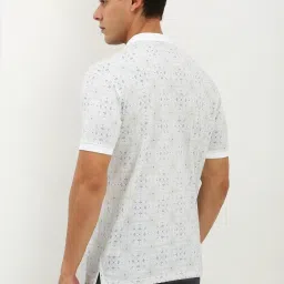 Allen Solly White Cotton Regular Fit Printed Polo T-Shirt image 2