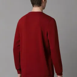 Louis Philippe Red Cotton Regular Fit Printed Sweatshirt image 2