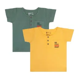Bodycare Kids Hulk Green & Mustard Cotton Printed T-Shirt (Pack of 2)-image-36