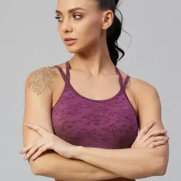 C9 Airwear Purple Self Print Sports Bra-picture-27