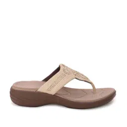Bata Women's Beige Thong Wedges-picture-10