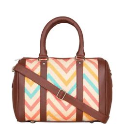ZOUK Beige Printed Medium Handbag-picture-49