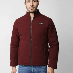 Pepe Jeans Dark Red Full Sleeves Mock Collar Jacket-picture-29