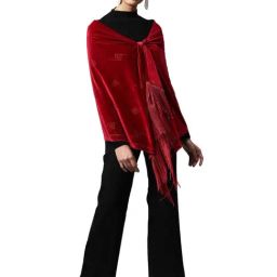 Global Republic Maroon Embellished Stole-picture-0
