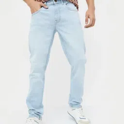 Forca By Lifestyle Ice Blue Cotton Regular Fit Jeans-picture-32