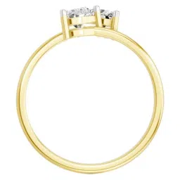 Sparkles Yellow Gold Lab Grown 2 Diamond 14KT 0.7ct Heart Ring For Women image 2