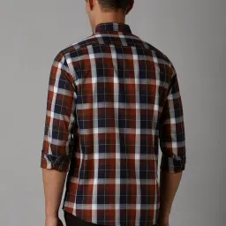 Louis Philippe Multicolored Cotton Slim Fit Checks Shirt image 2