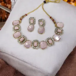 Women Click Stones Studded Jewellery Set-image-47