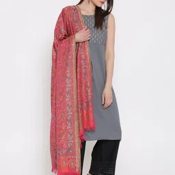 WEAVERS VILLA Women Paisley Kani Kalamkari Patterned Winter Shawl-image-26