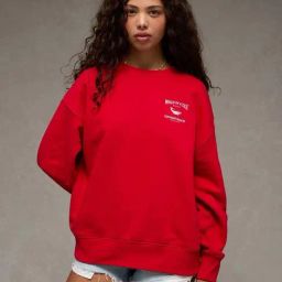 American Eagle Red Relaxed Fit Printed Sweatshirt-picture-19