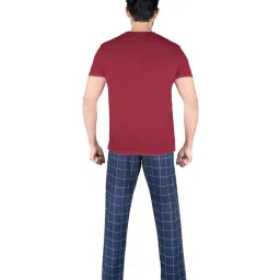 XYXX Red & Navy Regular Fit Night Suit image 2